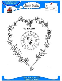 Çocuklar İçin 10 Kasım Boyama Sayfaları 